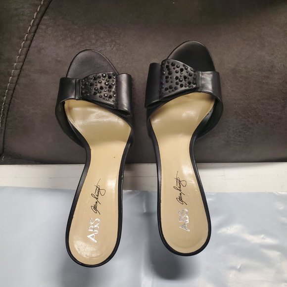 Shoes - Women - Allen Schwartz - Dalila Black Kid Leather - Size 10M - Picture 4 of 6